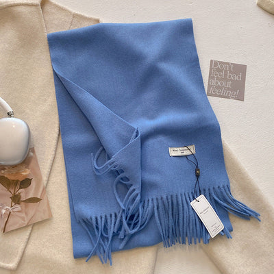 KHIONNE™ - Comfy Soft Plain Tassel Scarf Shawls