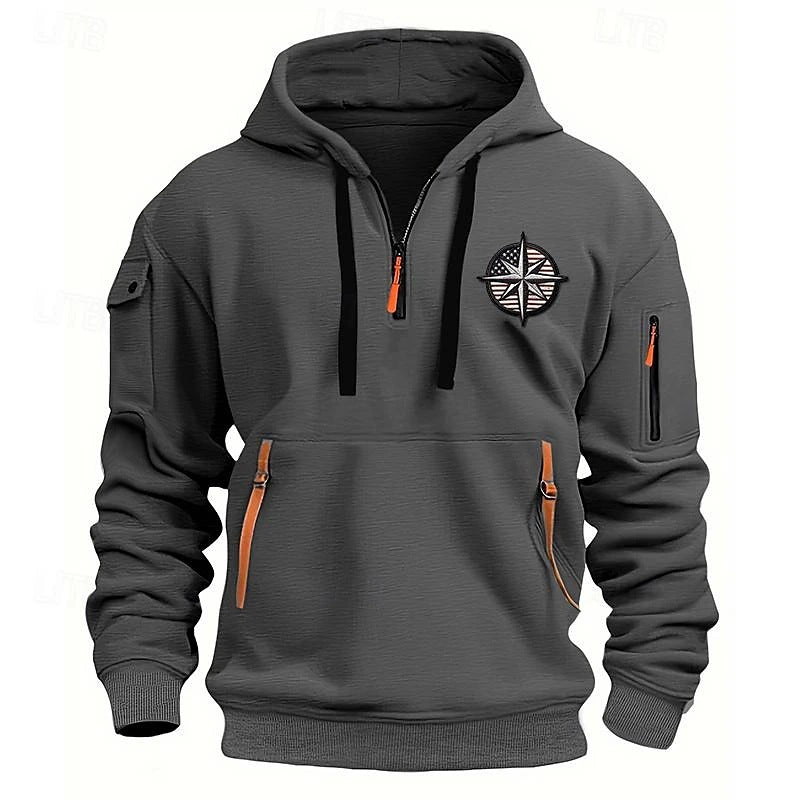 Men's Casual Sports Multi-Zip Hoodie