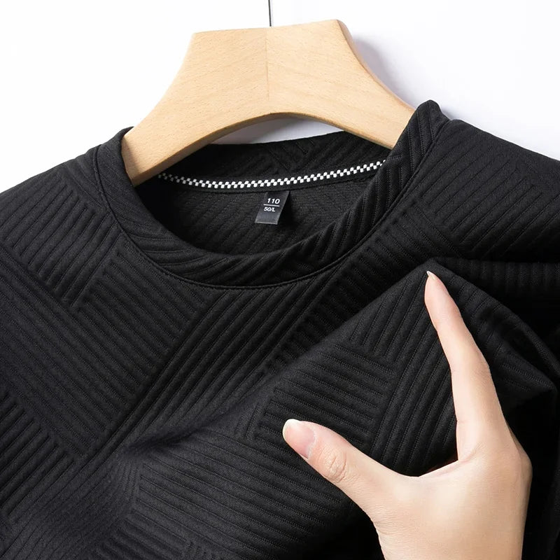 Striped Men's Jacquard Crewneck