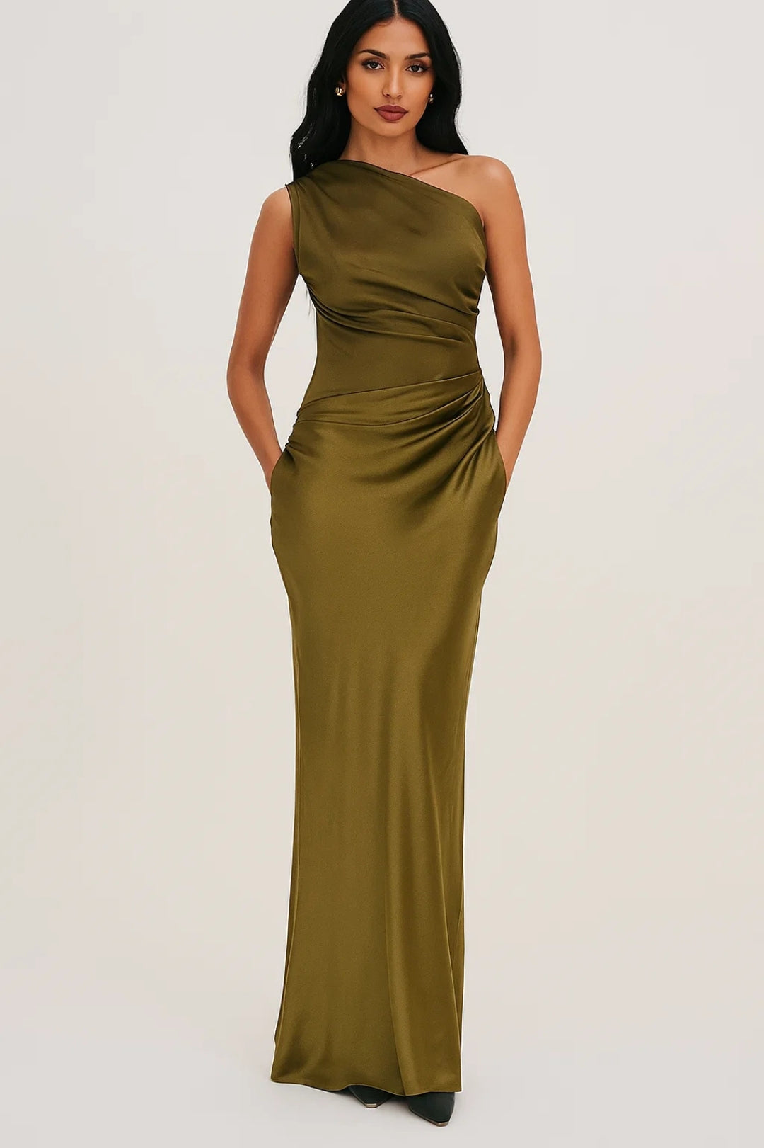 Elara | Satin Asymmetric Evening Gown