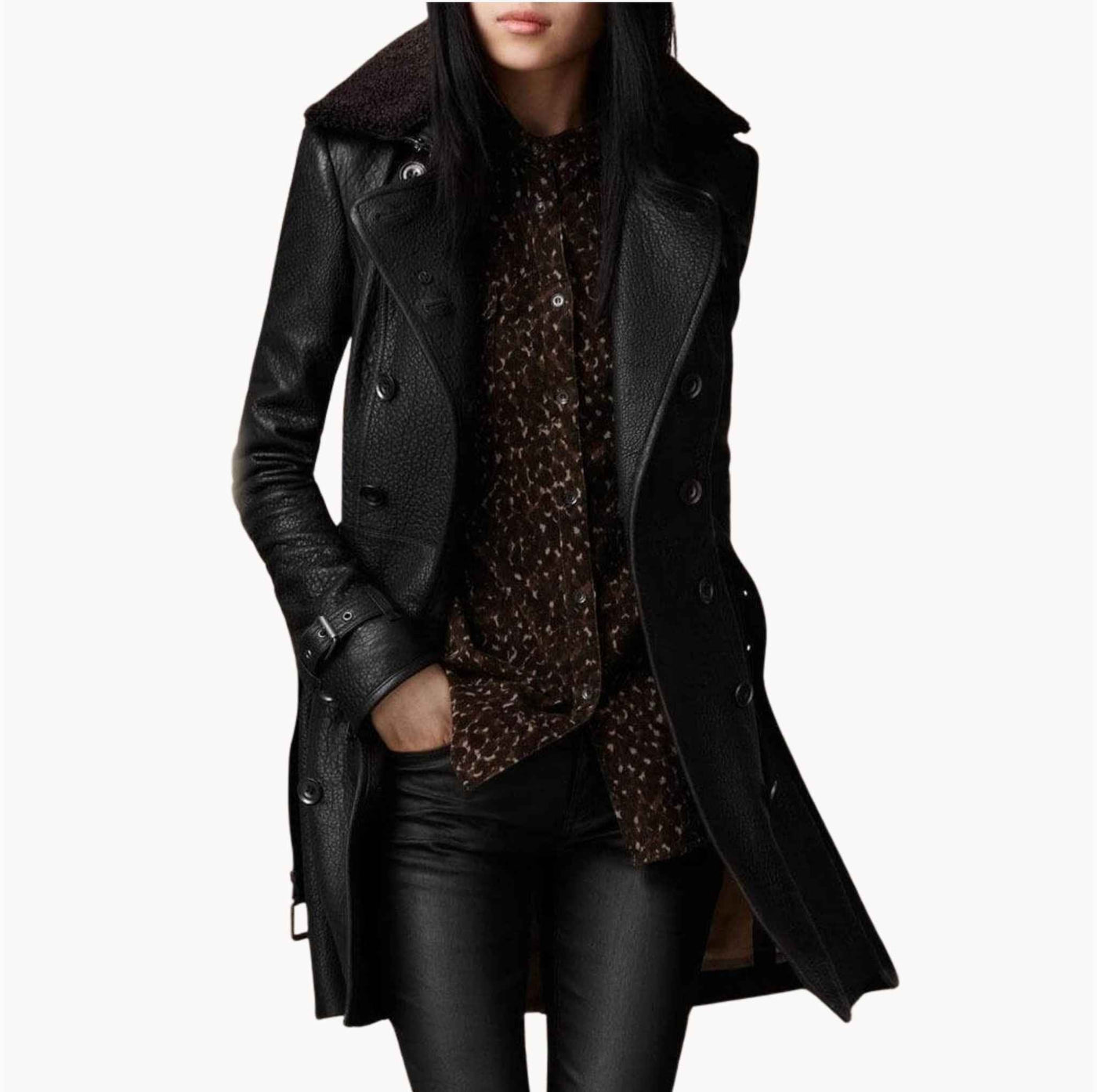 Adriana™ | Timeless Black Trench Coat