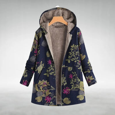 Fleural™ | Elegant Floral Hooded Coat