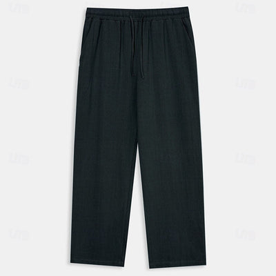 Cotton Linen Plain Casual Pants