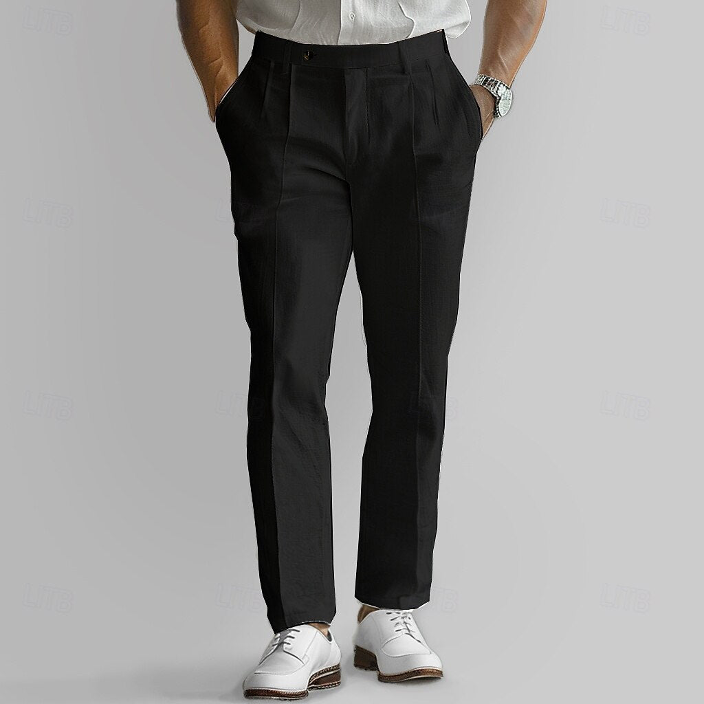 Cotton Linen Solid Color Pants