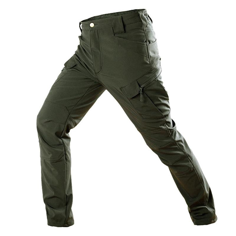 Men's Solid Color Fleece Waterproof Tactical Pants