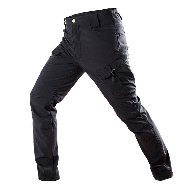 Men's Solid Color Fleece Waterproof Tactical Pants