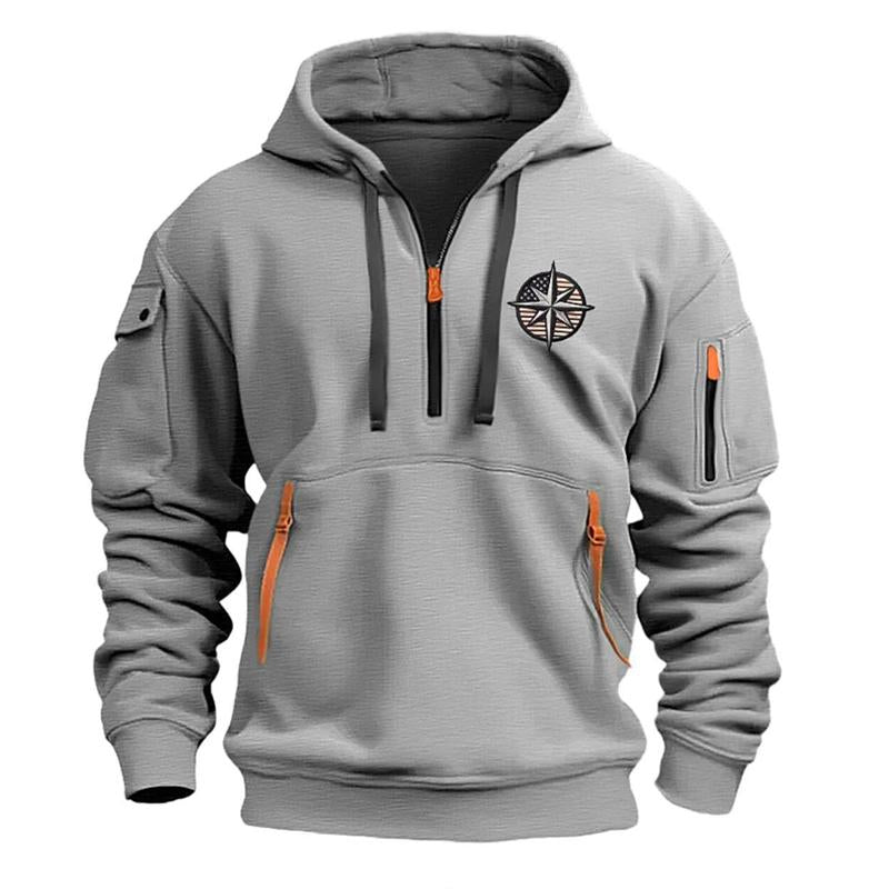 Men's Casual Sports Multi-Zip Hoodie