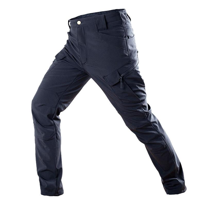 Men's Solid Color Fleece Waterproof Tactical Pants