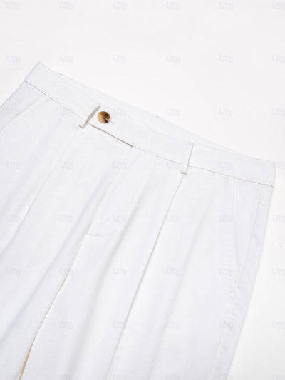 Cotton Linen Solid Color Pants