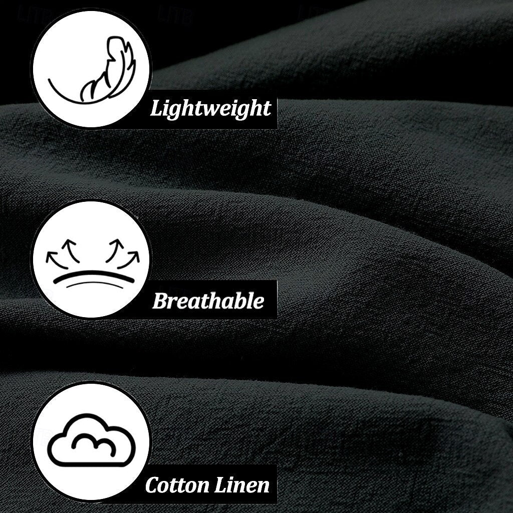 Cotton Linen Plain Casual Pants