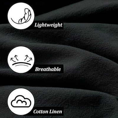 Cotton Linen Plain Casual Pants