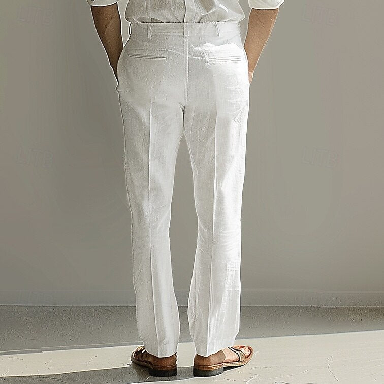Cotton Linen Solid Color Pants