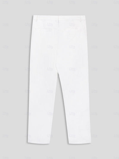 Cotton Linen Solid Color Pants