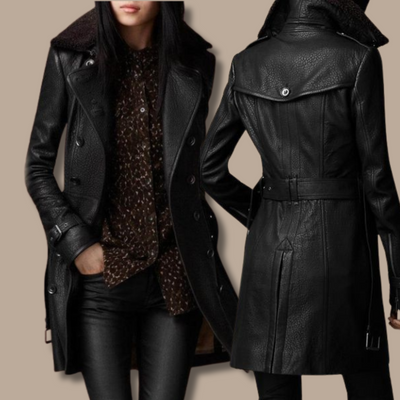 Adriana™ | Timeless Black Trench Coat